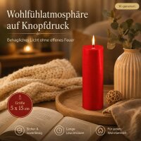 Deluxe Homeart LED Kerze mit Timerfunktion Rot