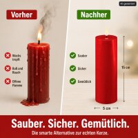 Deluxe Homeart LED Kerze mit Timerfunktion Rot