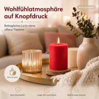 Deluxe Homeart LED Kerze mit Timerfunktion Rot