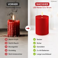 Deluxe Homeart LED Kerze mit Timerfunktion Rot