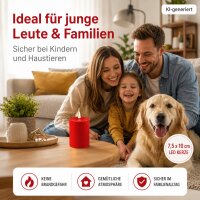 Deluxe Homeart LED Kerze mit Timerfunktion Rot