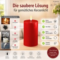 Deluxe Homeart LED Kerze mit Timerfunktion Rot