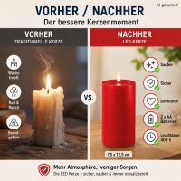 Deluxe Homeart LED Kerze mit Timerfunktion Rot