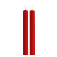 Deluxe Homeart LED Kerze Rot Stabkerze mit Timerfunktion 24 cm