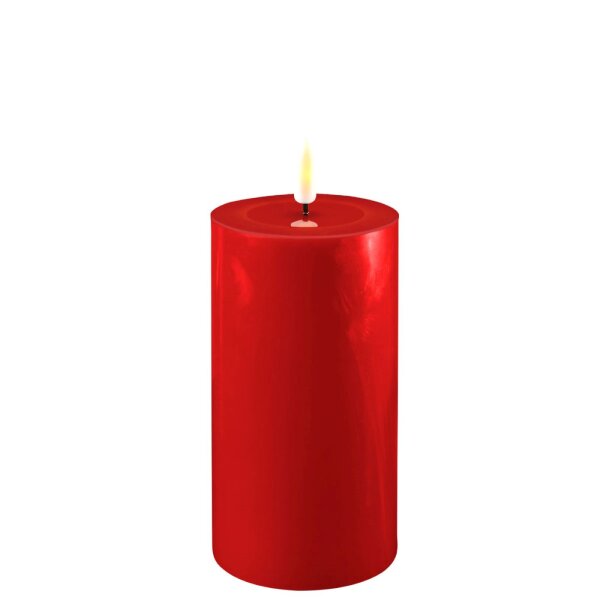 Deluxe Homeart LED Kerze mit Timerfunktion Rot
