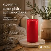 Deluxe Homeart LED Kerze mit Timerfunktion Rot