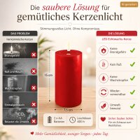 Deluxe Homeart LED Kerze mit Timerfunktion Rot