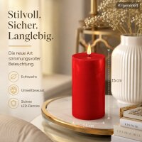 Deluxe Homeart LED Kerze mit Timerfunktion Rot