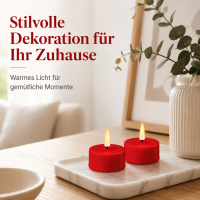 Deluxe Homeart LED Kerze mit Timerfunktion Rot Teelicht