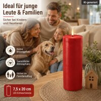 Deluxe Homeart LED Kerze mit Timerfunktion  Rot