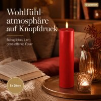 Deluxe Homeart LED Kerze mit Timerfunktion Rot