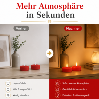 Deluxe Homeart LED Kerze mit Timerfunktion Rot Großes Teelicht