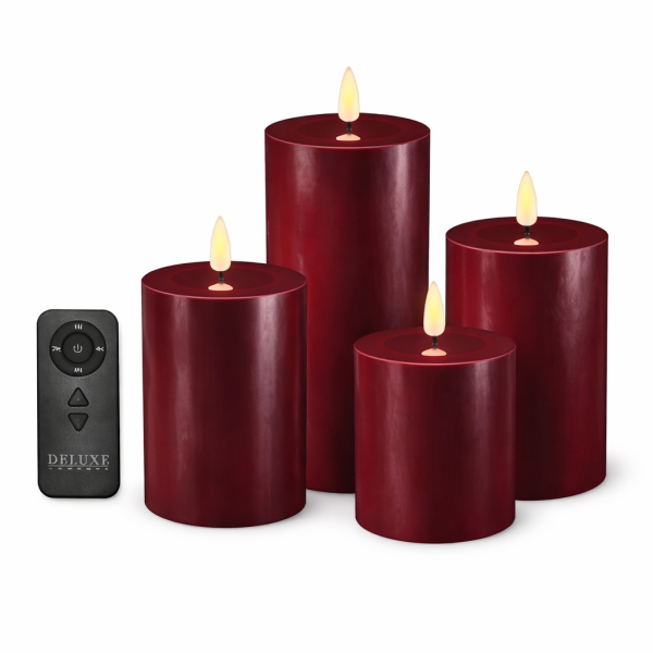 Geschenkbox LED Kerze Burgone