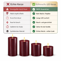 Geschenkbox LED Kerze Burgone