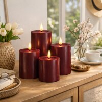 Geschenkbox LED Kerze Burgone