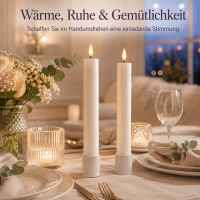 Deluxe Homeart LED Stabkerze 2er Set Weiß