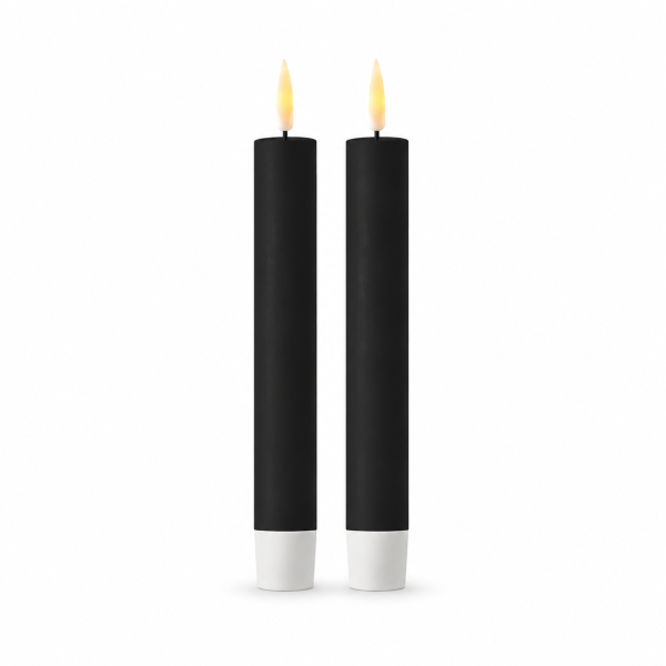 Deluxe Homeart LED Stabkerze 2er Set Schwarz