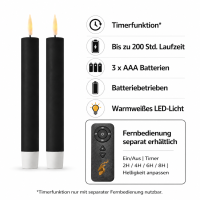 Deluxe Homeart LED Stabkerze 2er Set Schwarz