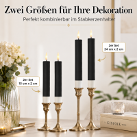 Deluxe Homeart LED Stabkerze 2er Set Schwarz