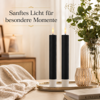Deluxe Homeart LED Stabkerze 2er Set Schwarz