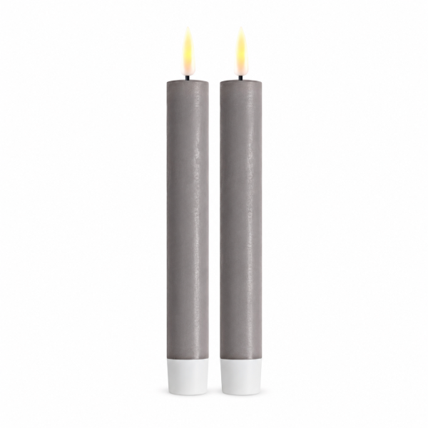 LED Stabkerzen Grau 2er Set