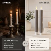 Deluxe Homeart LED Stabkerzen 2er Grau
