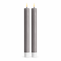 Deluxe Homeart LED Stabkerze 2er Set Grau