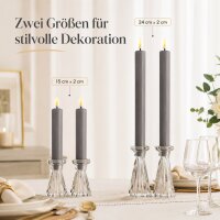Deluxe Homeart LED Stabkerze 2er Set Grau