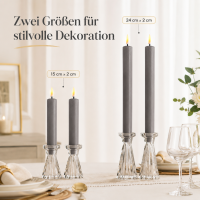 Deluxe Homeart LED Stabkerze 2er Set Grau