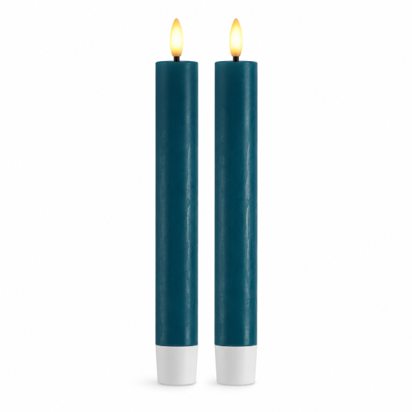 LED Stabkerzen Petrol 2er Set