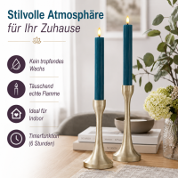 Deluxe Homeart LED Stabkerze 2er Set Petrol