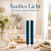 Deluxe Homeart LED Stabkerze 2er Set Petrol