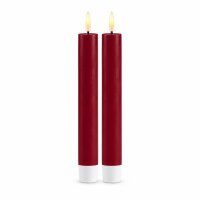 LED Stabkerzen Bordeaux flackernd warmweiß für...