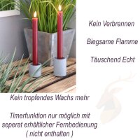 Deluxe Homeart LED Stabkerze 2er Set Bordeaux