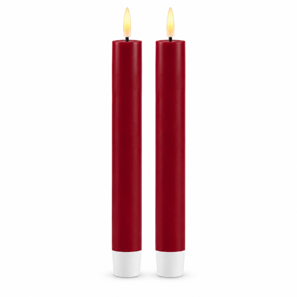 Deluxe Homeart LED Stabkerze 2er Set Bordeaux