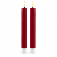 Deluxe Homeart LED Stabkerze 2er Set Bordeaux