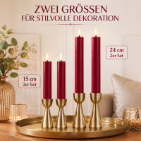 Deluxe Homeart LED Stabkerze 2er Set Bordeaux