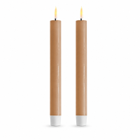 Deluxe Homeart LED Stabkerzen 2er Set Karamellbraun