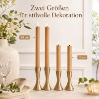 Deluxe Homeart LED Stabkerzen 2er Set Karamellbraun