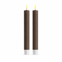Deluxe Homeart LED Stabkerzen 2er Set Mokka