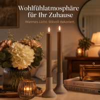 Deluxe Homeart LED Stabkerzen 2er Set Mokka