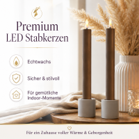 Deluxe Homeart LED Stabkerzen 2er Set Mokka
