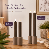 Deluxe Homeart LED Stabkerzen 2er Set Mokka