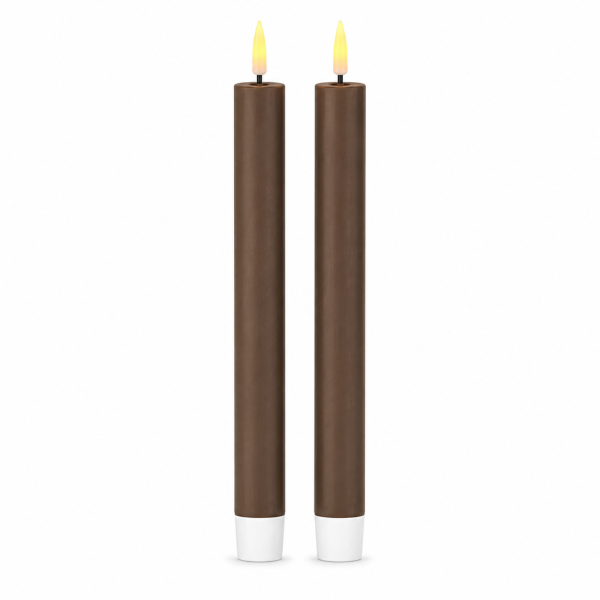 Deluxe Homeart LED Stabkerzen 2er Set Mokka