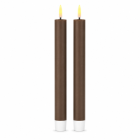 Deluxe Homeart LED Stabkerzen 2er Set Mokka