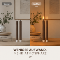 Deluxe Homeart LED Stabkerzen 2er Set Mokka