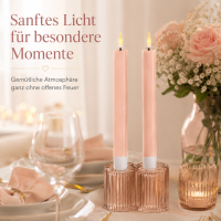 Deluxe Homeart LED Stabkerzen 2er Set Hell Rosa