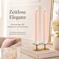 Deluxe Homeart LED Stabkerzen 2er Set Hell Rosa