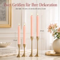 Deluxe Homeart LED Stabkerzen 2er Set Hell Rosa