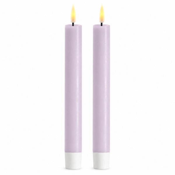Deluxe Homeart LED Stabkerze 2er Set Hell Lila